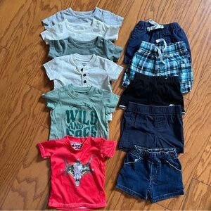 Lot of 11 Assorted Baby Boy Clothing Set 0-3 months m shirts shorts